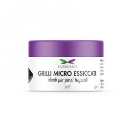 Micro grillos secos para peces tropicales 3 gr.